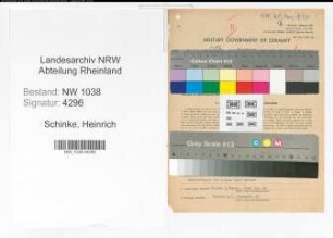 Entnazifizierung Heinrich Schinke , geb. 08.10.1911 (Ingenieur)
