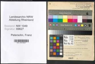 Entnazifizierung Franz Petersohn , geb. 16.12.1901 (Lehrer)