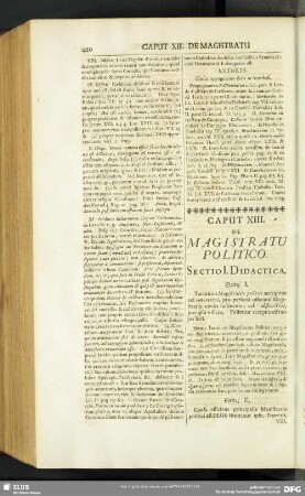 Caput XIII. De Magistratu Politico