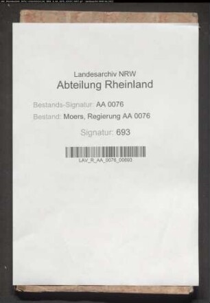 Armenrechnung der Stadt Moers