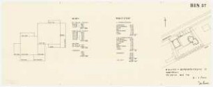 Wohnhaus Bismarckstraße 57, Berlin-Wannsee: Lageplan, 1:500, Raum- und Flächenberechnungen