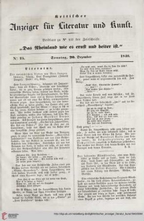 Nro. 25 (20. Dezember)