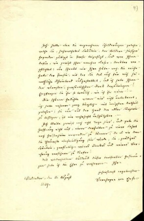 5-10-22-1.0000: Varnhagen von Ense, Karl August, Schriftsteller; diverse Schreiben ff.: Danksagung für die ihm zugesandten Gedichte