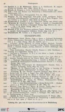 Shakespeare (Nr. 1191-1251)