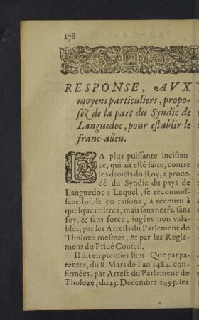 Response aux moyens particuliers