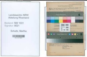 Entnazifizierung Martha Schultz , geb. 09.05.1896 ()