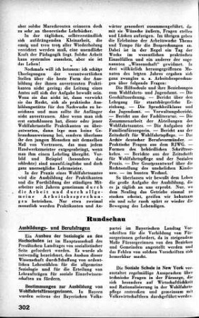 Bestimmungen zur Ausbildung von Wohlfahrtsfürsorgerinnen [Ausbildungs- und Berufsfragen]