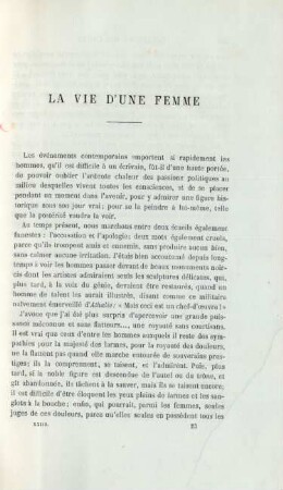 La vie d'une femme
