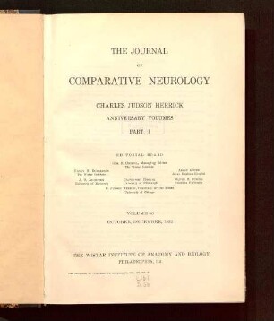 1: Charles Judson Herrick Anniversary volumes
