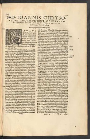 D. Ioannis Chrysostomi ... Enarratio In Epistolam Pauli Ad Colossenses ...