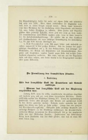 Die Umwälzung des französischen Staates