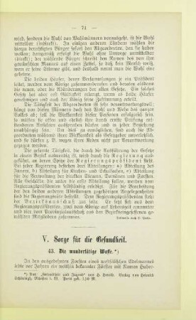 V. Sorge für die Gesundheit