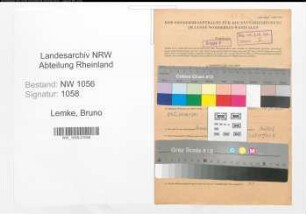 Entnazifizierung Bruno Lemke , geb. 04.10.1910 (Lehrer)