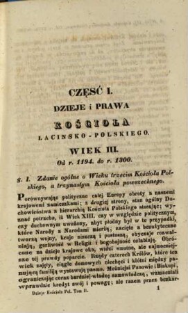 Dzieje i Prawa Kościoła Polskiego, przez Teodora Ostrowskiego S. P. Krótko zebrane : Powtórnie przedrukowane, 2