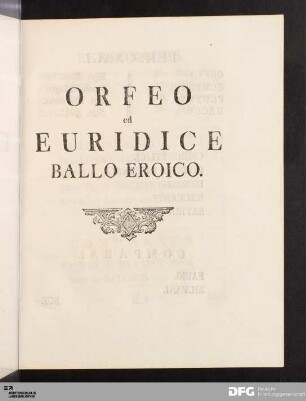 Orfeo ed Euridice. Ballo Eroico.