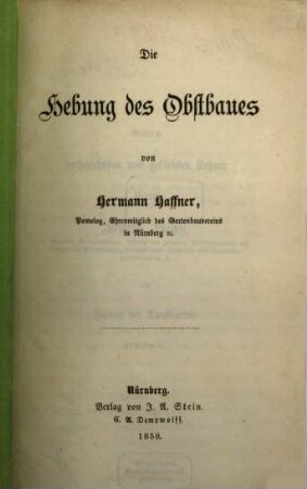 Die Hebung des Obstbaues