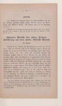 Allgemeine Übersicht über Klima, Producte, Bevölkerung und deren Cultur. Politsiche Übersicht