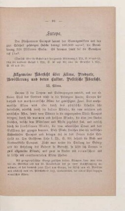 Allgemeine Übersicht über Klima, Producte, Bevölkerung und deren Cultur. Politsiche Übersicht