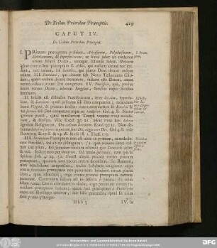 Caput IV. De Tribus Prioribus Praeceptis.