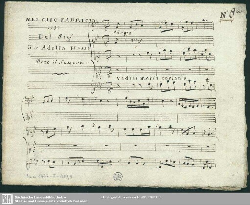 Cajo Fabricio. Excerpts - Mus.2477-F-109,8 : S, strings, bc