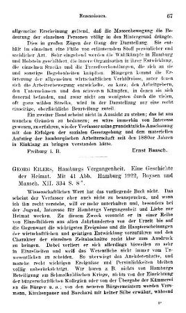 Eilers, Georg :: Hamburgs Vergangenheit, eine Geschichte der Heimat : Hamburg, Boysen & Maasch, 1922