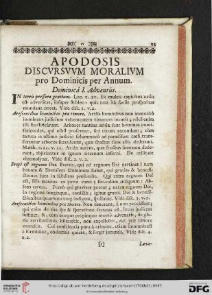 Apodosis discursuum moralium pro Dominicis per Annum