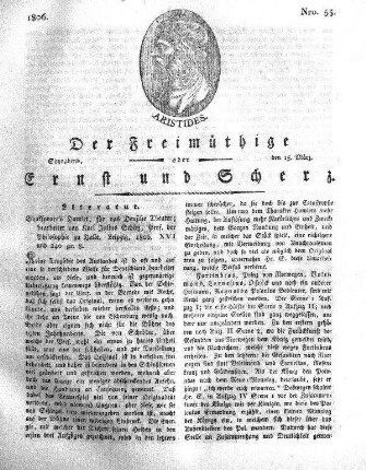Nro. 53, Sonnabend, den 15. März 1806