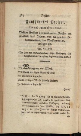 Fünfzehntes Capitel, Ein und zwanzigstes Orakel