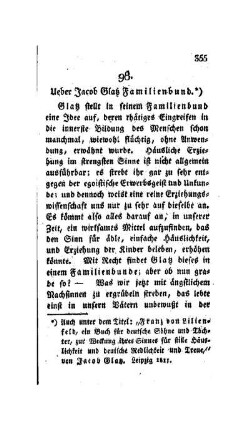 Ueber Jacob Glatz Familienbund : [98.]