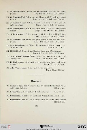 Bronzen (Nr. 261-280a)