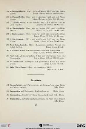 Bronzen (Nr. 261-280a)