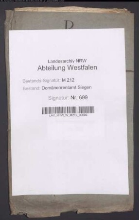 Aufforderung zur Zahlung der Domanial-Gefälle