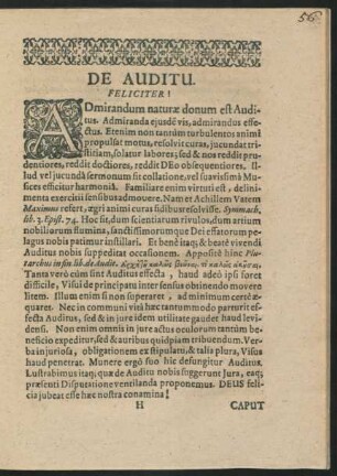 De Auditu. Petrus Schulze