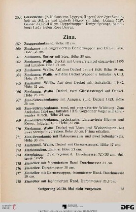 Zinn (Nr. 259-300)