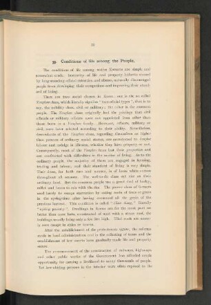 20. Conditions of life among the People.