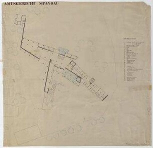 Engerer Ideenwettbewerb Amtsgericht Spandau (unrealisiert), Ankauf – Grundriss EG. Berlin-Spandau, Altstädter Ring