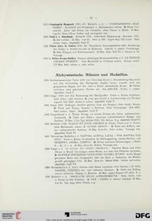 [Alchymistische Münzen und Medaillen, Pest-Amulette etc., Mescellan-Medaillen, etc.] (Nr. 1282-1371)