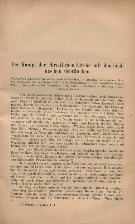 Der Kampf der christlichen Kirche mit den heidnischen Gebräuchen