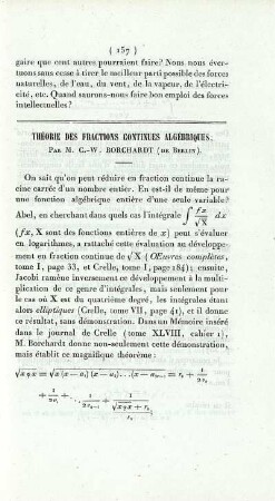 Théorie des fractions continues algébriques.