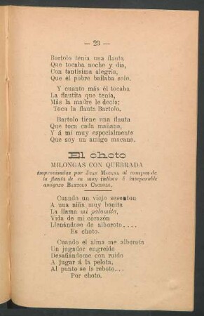 El choto : Milongas con quebrada