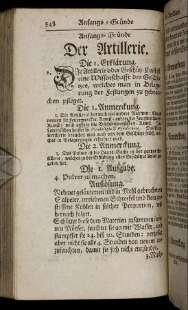 Anfangs-Gründe Der Artillerie.