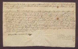 Testimonium über das Biennium des Anton Ferdinand von Hanxleden.