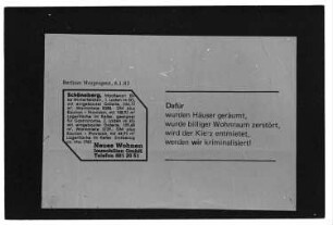 Kleinbildnegative: Kritische Plakate am Winterfeldtplatz, 1983