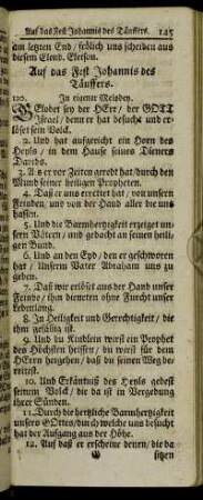 Auf das Fest Johannis des Täuffers.