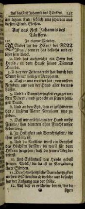 Auf das Fest Johannis des Täuffers.