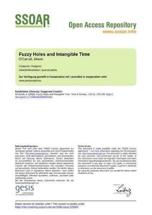 Fuzzy Holes and Intangible Time