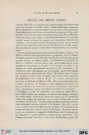 Progress of Egyptology : progrès des études arabes