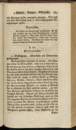 §. 20. Gebräuche.