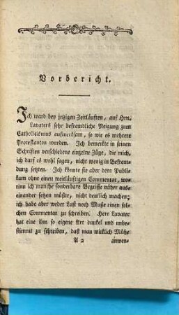 Johann Caspar Lavaters drey Lobgedichte auf den katholischen Gottesdienst und auf die Klosterandachten : Neu aufgelegt ; Mit Anmerkungen zweyer Protestanten