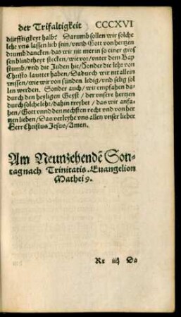 Am Neunzehenden Sontag nach Trinitatis.